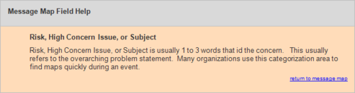 Message Map Field Help