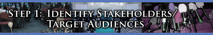 Step 1: Identify Stakeholders/Target Audiences
