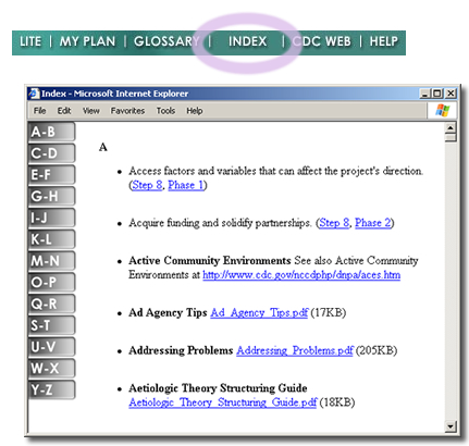 image of the Index link
