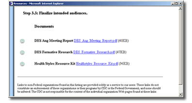 image of the Resources window