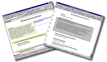 screen shots of Word and Wordperfect documents
